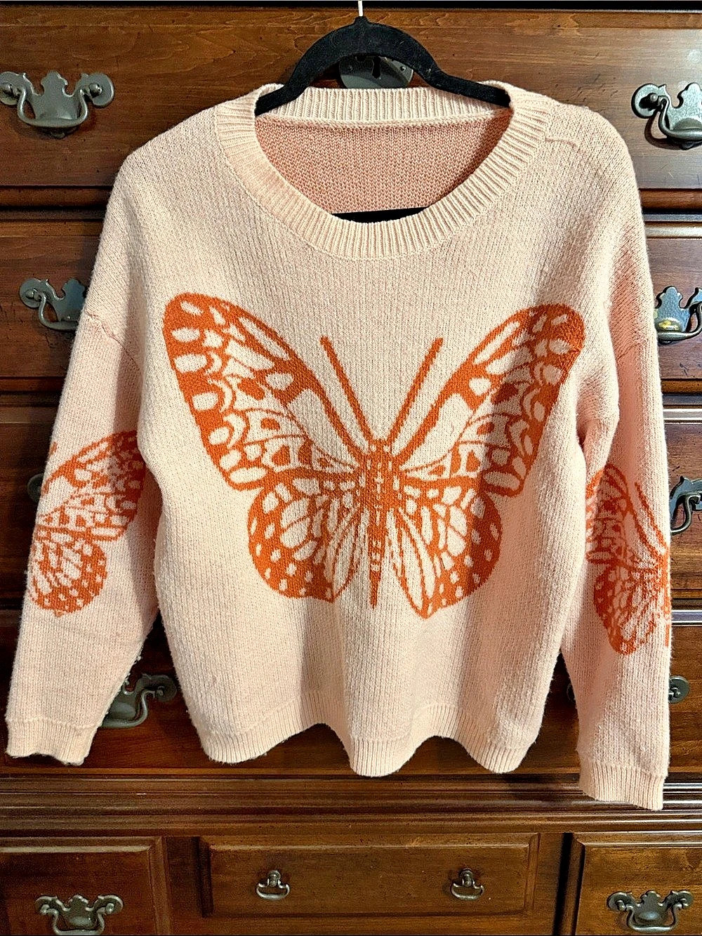 Butterfly Pattern Sweater Small